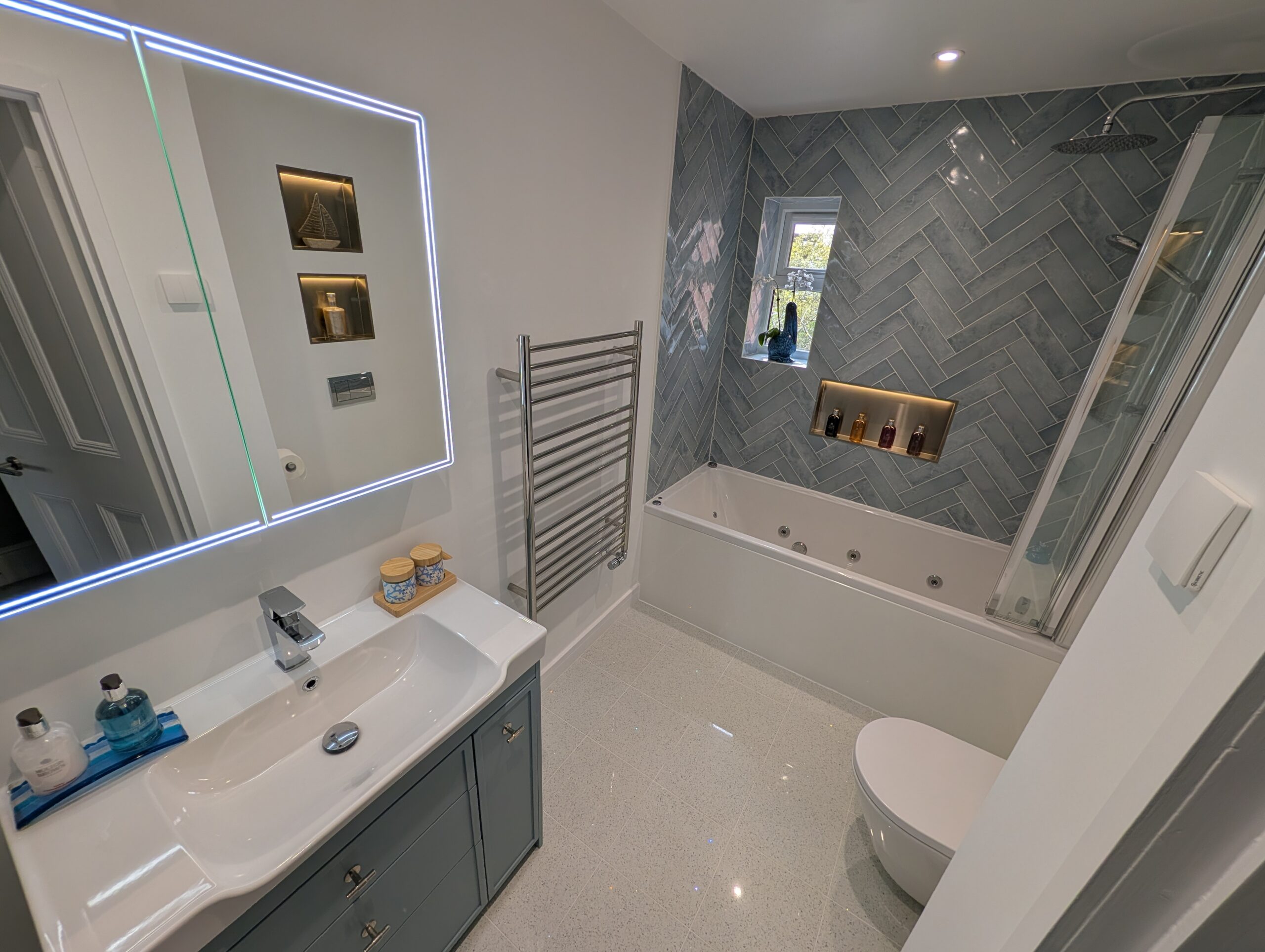 finished luxury bathroom installation